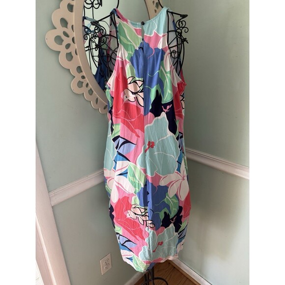 Tori Richard Come Closer Tropical Karley Floral Multi Midi Dress L NEW - Picture 8 of 8